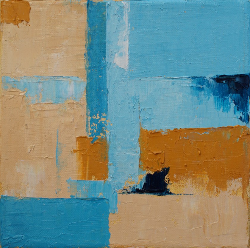 Contemporary oil palette knife painting 12" x 12"