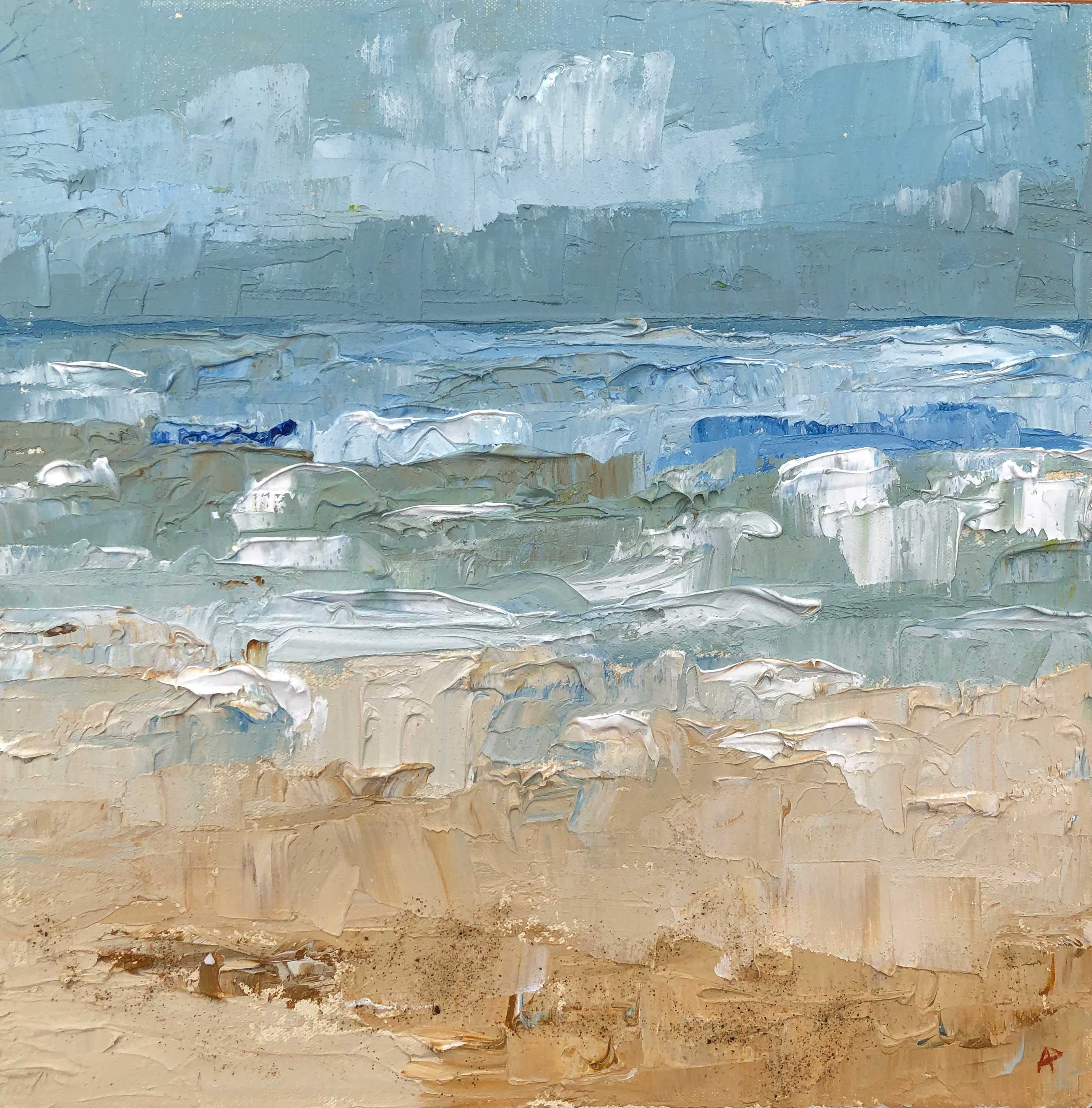 Storm Dennis palette knife oil painting 12" x 12" £ 325