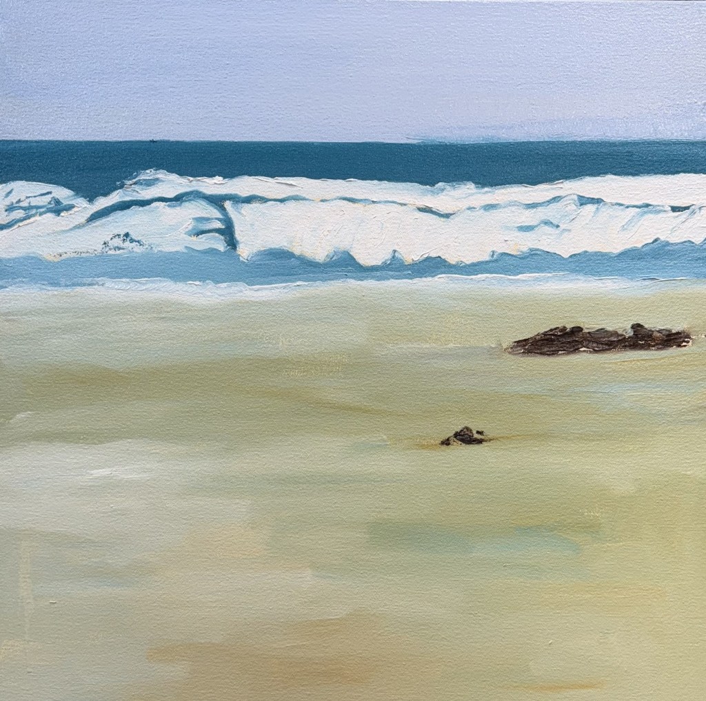 Surf and Rocks at Porthmeor 20" x 20" OIL on Canvas